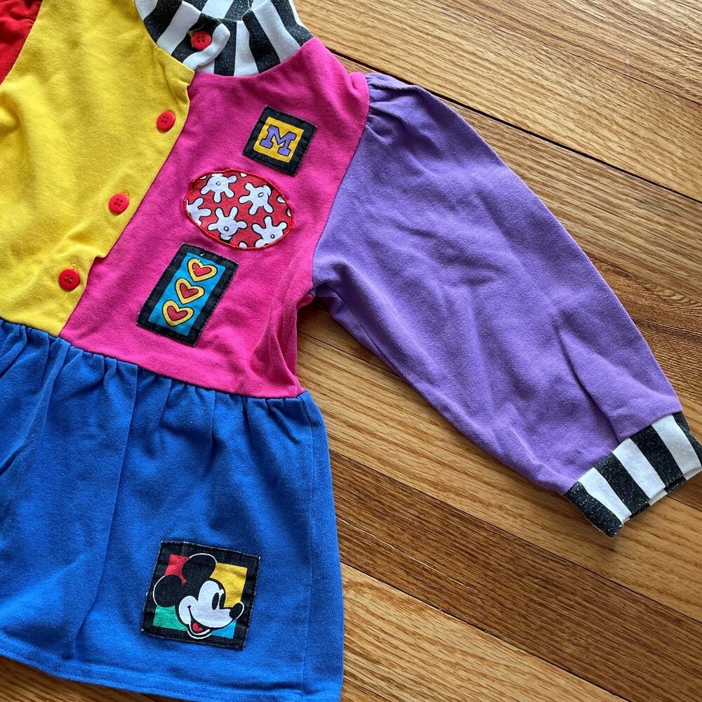 VINTAGE 90s Disney Color Block Shirt Size 3T - Picture 3 of 16